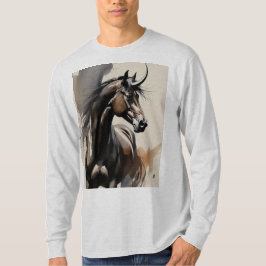 Camiseta de manga larga con pintura de caballo