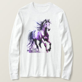 Camiseta de manga larga con pintura de caballo
