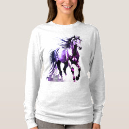 Camiseta de manga larga con pintura de caballo