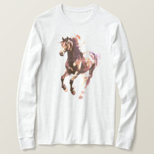 Camiseta de manga larga con pintura de caballo