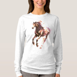Camiseta de manga larga con pintura de caballo