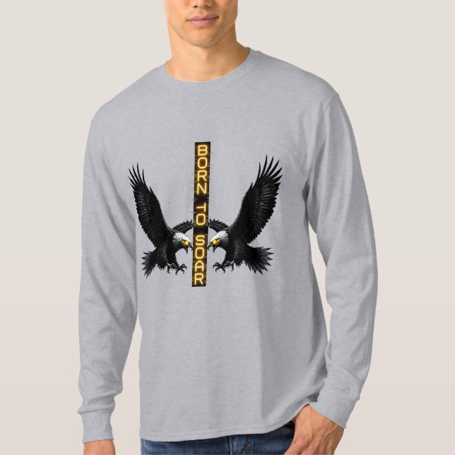 Camiseta de manga larga Cyberpunk Glitch Eagle (Anverso)