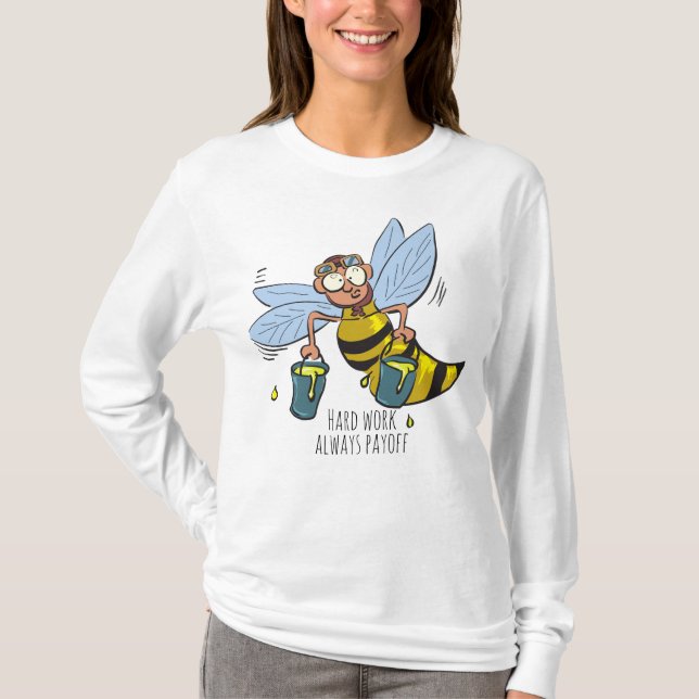 Camiseta de manga larga de abeja y miel (Anverso)