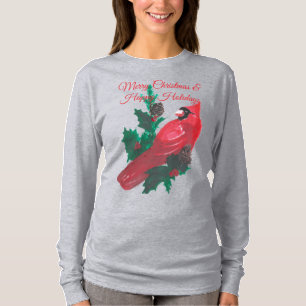 Camiseta de manga larga de acebo y bayas del carde