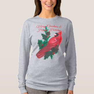 Camiseta de manga larga de acebo y bayas del carde