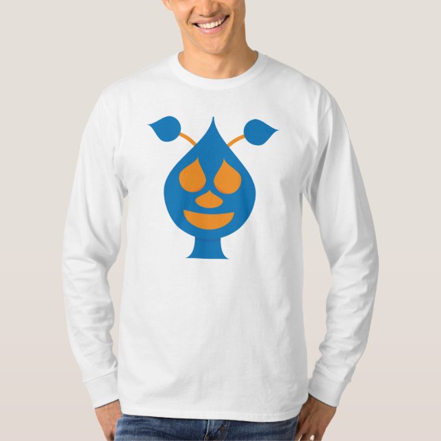 Camiseta de manga larga de alien feliz (Anverso)