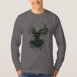 Camiseta de manga larga de árbol de cráneo surreal