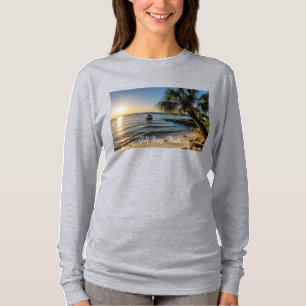 Camiseta de manga larga de árbol de palmas inclina
