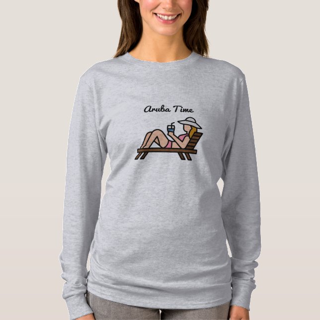 Camiseta De Manga Larga De Aruba De Nuevo (Anverso)