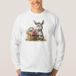 Camiseta de manga larga de burro lindo