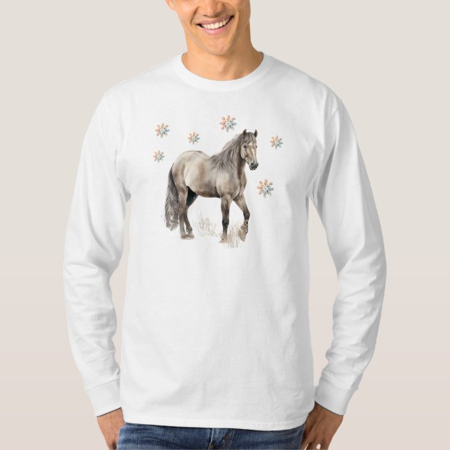 Camiseta de manga larga de caballo de invierno (Anverso)