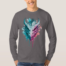 Camiseta de manga larga de dragón de vaporwave acu