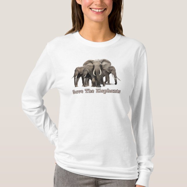 Camiseta de manga larga de elefante (Anverso)