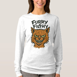 Camiseta de manga larga de gato "Furry & Filthy"
