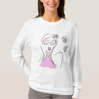 Camiseta de manga larga de Ilustracion de moda de 