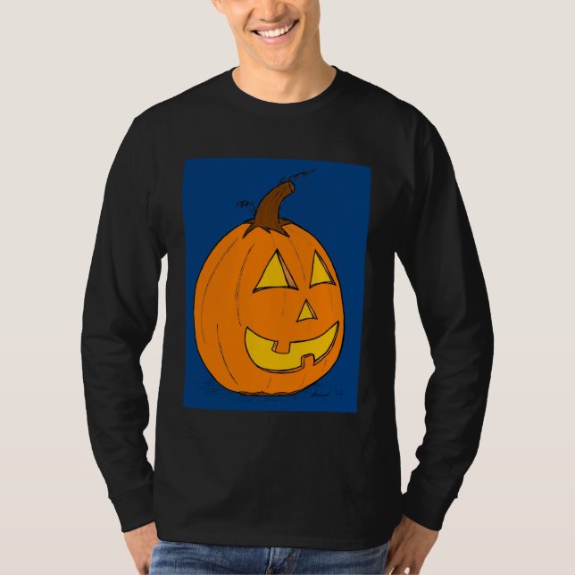 Camiseta de manga larga de Jack o' Lantern Blue Me (Anverso)