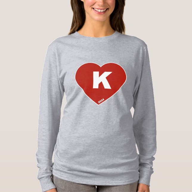 Camiseta de manga larga de K-Heart roja y blanca d (Anverso)