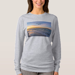 Camiseta de manga larga de la costa del muelle de 
