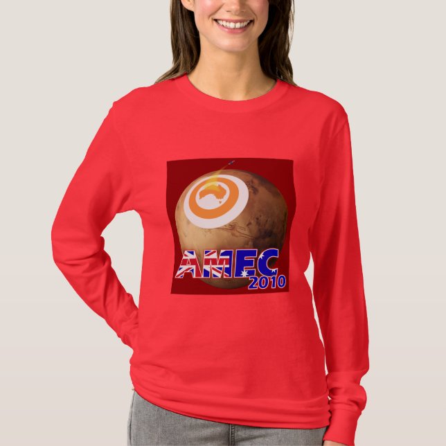 Camiseta de manga larga de la mujer roja AMEC2010 (Anverso)
