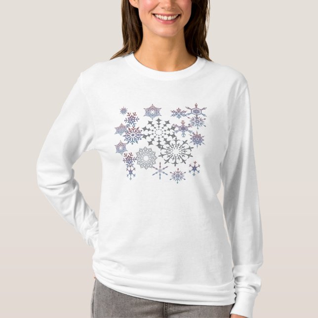 Camiseta de manga larga de las damas SNOWFLAKE (Anverso)
