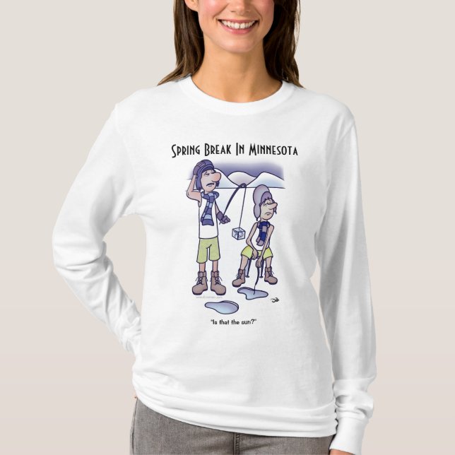 Camiseta de manga larga de las mujeres blancas en  (Anverso)