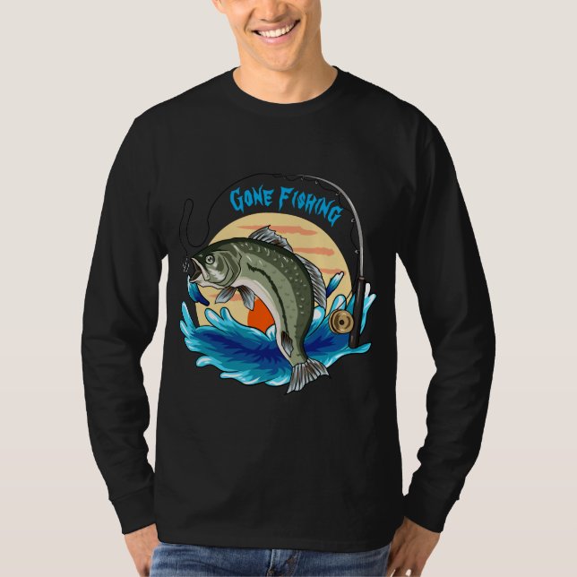 Camiseta de manga larga de los hombres de pesca de (Anverso)