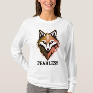 Camiseta de manga larga de mujeres lobo sin miedo 