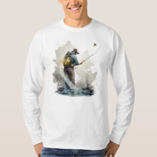 Camiseta de manga larga de pesca con mosca