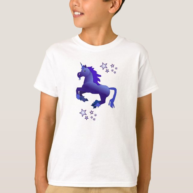 Camiseta de manga larga de unicornio azul personal (Anverso)