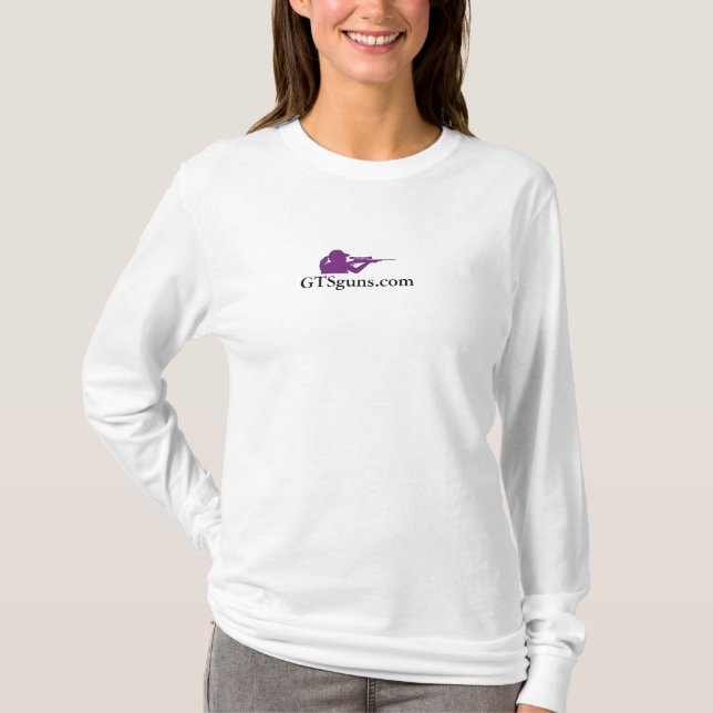 camiseta de manga larga del blanco de GTSguns.com (Anverso)