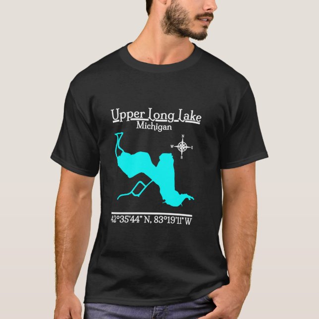 Camiseta de manga larga del lago alto de Michigan (Anverso)