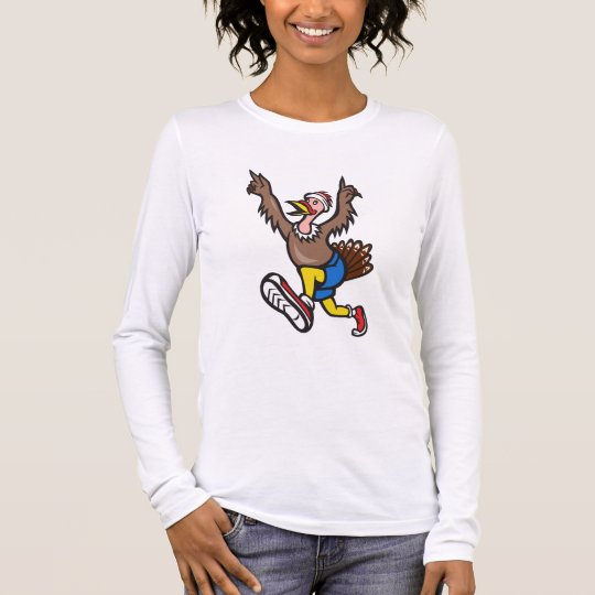 Camiseta De Manga Larga Dibujo animado del corredor del funcionamiento de