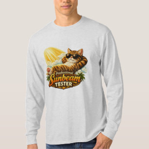 Camiseta de manga larga divertida de gato probador