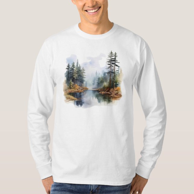 Camiseta de manga larga en Lake Scene (Anverso)
