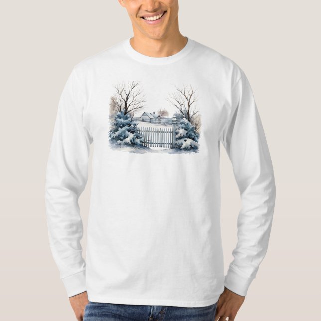 Camiseta de manga larga escena de invierno (Anverso)