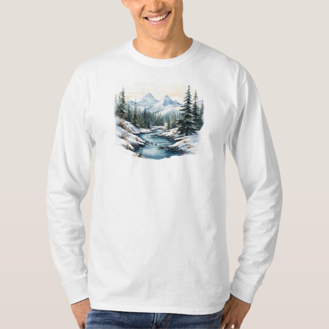 Camiseta de manga larga escena de invierno (Anverso)