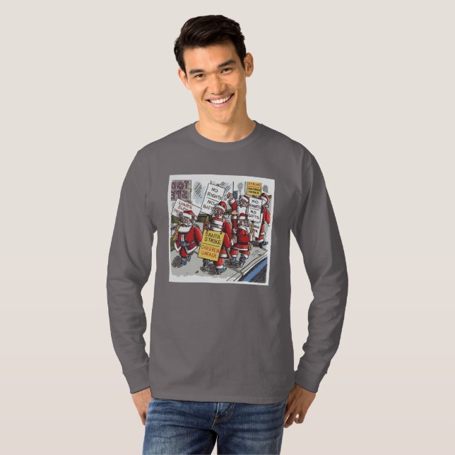 Camiseta de manga larga gris fuma Santa Strike (Anverso completo)