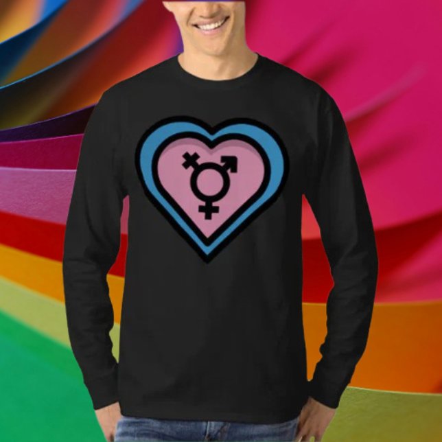 Camiseta de manga larga Heart of Trans Pride (Subido por el creador)