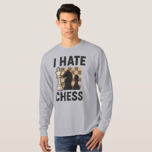Camiseta de manga larga I Hate Chess - impresión v