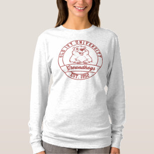 Camiseta de manga larga Maroon Groundhogs - para m