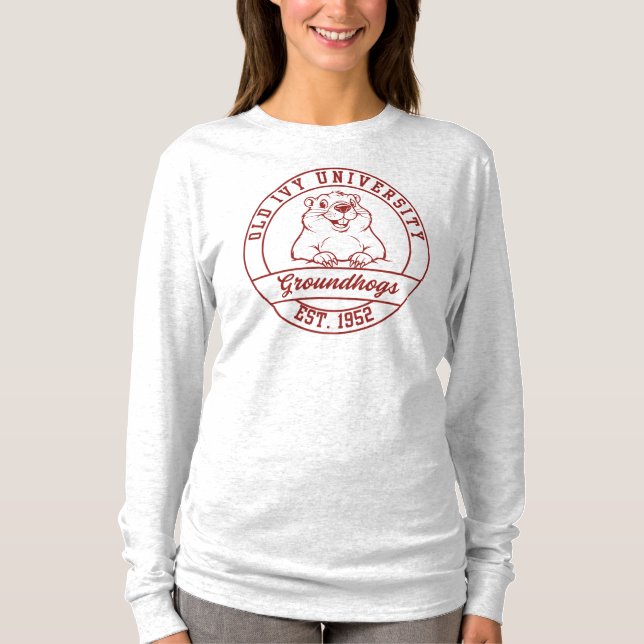Camiseta de manga larga Maroon Groundhogs - para m (Anverso)