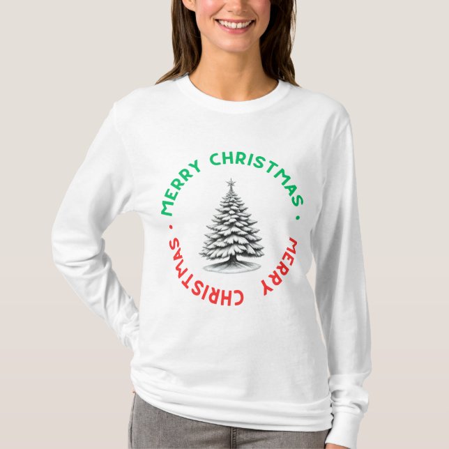 Camiseta de manga larga Merry Christmas (Anverso)