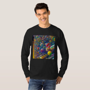 Camiseta de manga larga negra de los hombres de ra