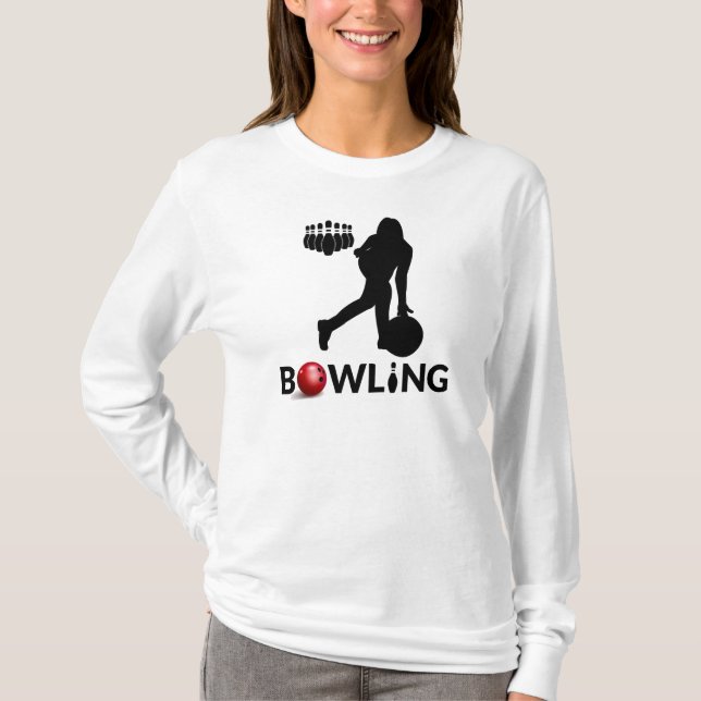 Camiseta de manga larga para Bowling para mujer (Anverso)