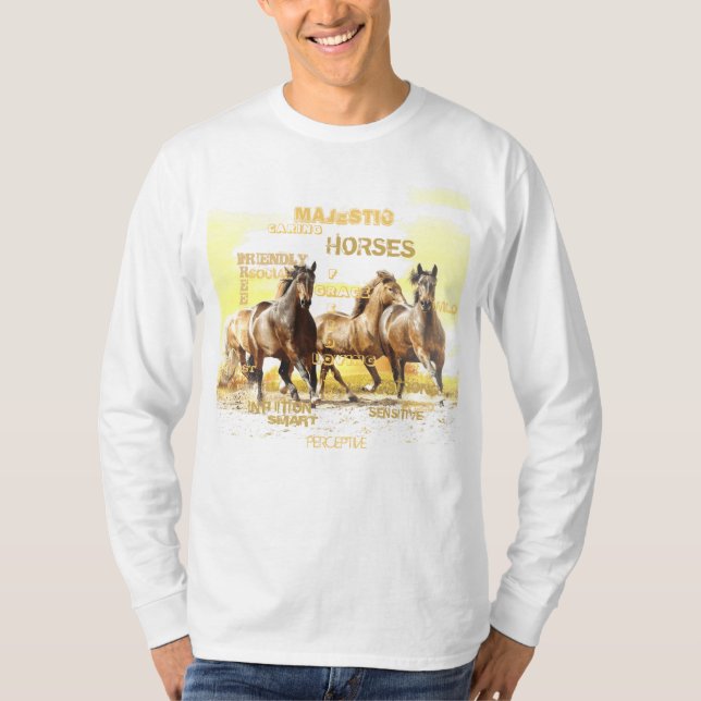 Camiseta de manga larga para caballos majestuosos (Anverso)