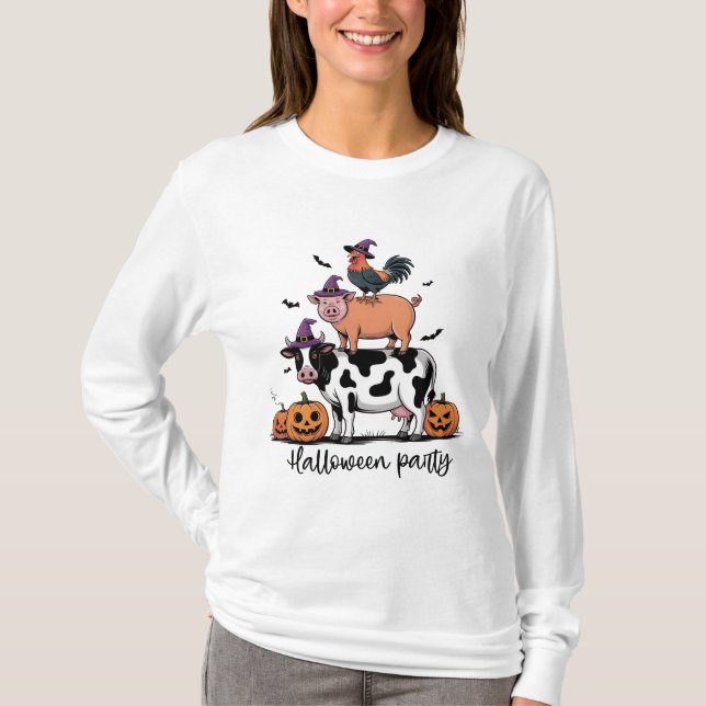 Camiseta de manga larga para fiesta de Halloween d (Anverso)