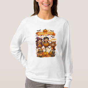 Camiseta de manga larga para Halloween con truco o