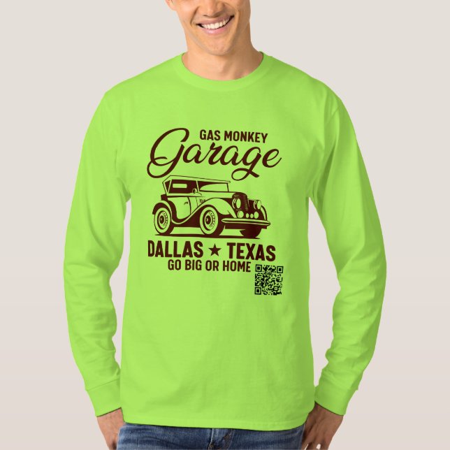 Camiseta de manga larga para hombres de mono de ga (Anverso)