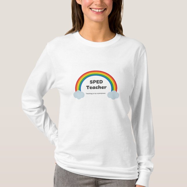 Camiseta de manga larga para maestro de educación  (Anverso)