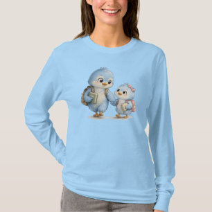 Camiseta de manga larga para mujer Blue Bird Duo
